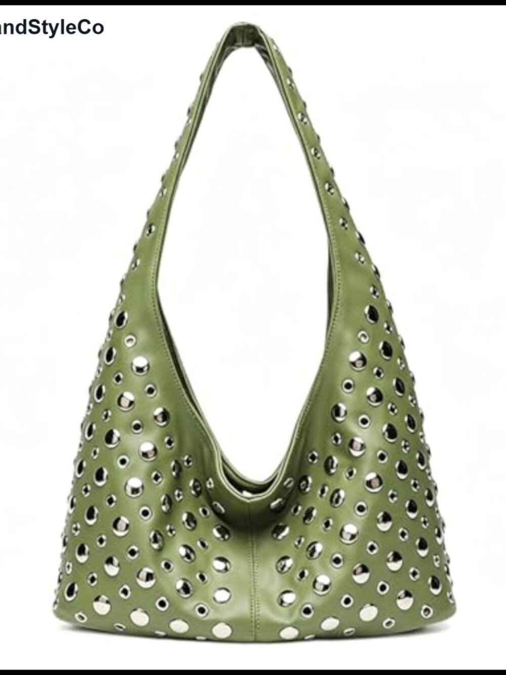 Y2K Punk Studded Crossbody Bag Retro Rivet Shoulder Tote Handbag